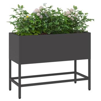 Hochbeet 60x26x45 cm Schwarz Stahl