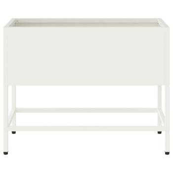 Erhöhter Gartenpflanzer 60x26x45 cm Weiß Stahl