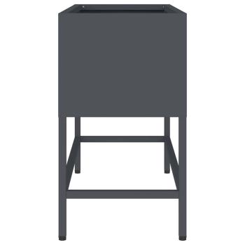 Erhöhter Gartenpflanzer 60x26x45 cm Anthrazit Stahl