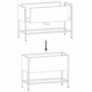 Erhöhter Gartenpflanzer 60x26x45 cm Anthrazit Stahl