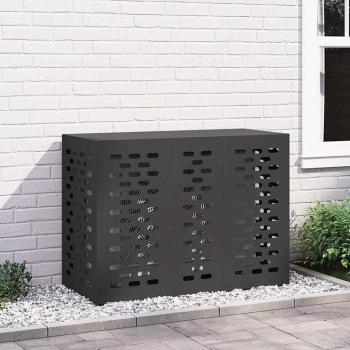 ARDEBO.de - Klimaanlagenabdeckung Schwarz 110x50x80 cm Stahl