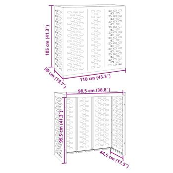 Klimaanlagenabdeckung Weiß 110 x 50 x 105 cm Verzinkter Stahl