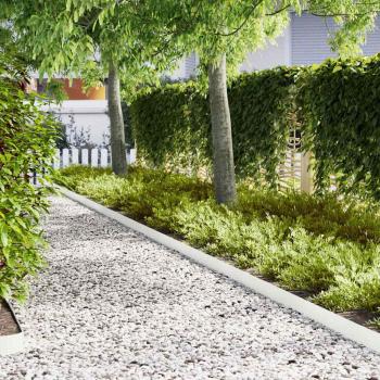 ARDEBO.de - Rasenbegrenzungen 50 Stück Weiß 100x0,5x15 cm Stahl