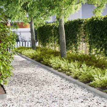 ARDEBO.de - Rasenumrandungen 50 Stück 100x0,5x15 cm verzinkter Stahl