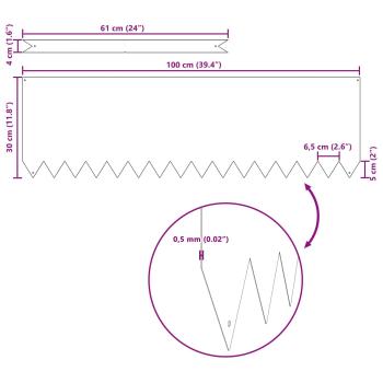 Rasenrandsteine 10 Stück 100x0,5x30 cm Verwitterter Stahl