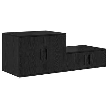 Stauraumschrank Schwarz 118x41x40 cm aus Holzwerkstoff