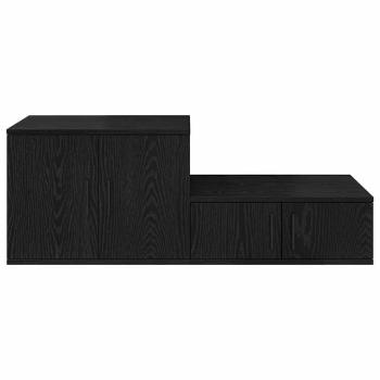 Stauraumschrank Schwarz 118x41x40 cm aus Holzwerkstoff