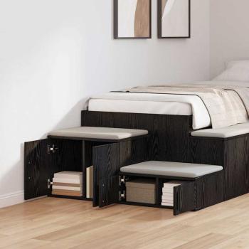 Aufbewahrungsschrank schwarz 108x41x40 cm aus Spanplatte