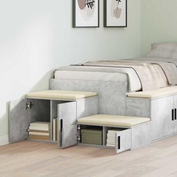 Aufbewahrungsschrank Beton Grau 108x41x40 cm aus Holzwerkstoff