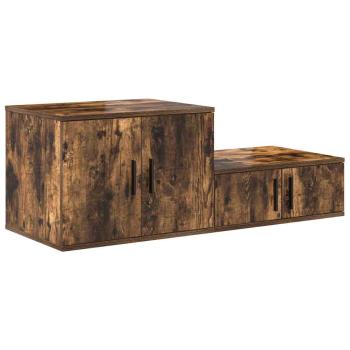 Aufbewahrungsschrank 2 stk. Geräucherte Eiche 103 x 41 x 40 cm