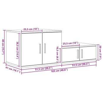 Aufbewahrungsschrank 2 stk. Artisan-Eiche 103 x 41 x 40 cm