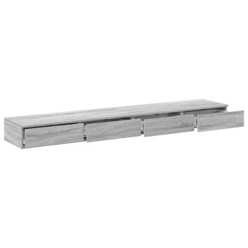 Bett-Schubladen Grau Sonoma 200x36,5x16,5 cm Holzwerkstoff