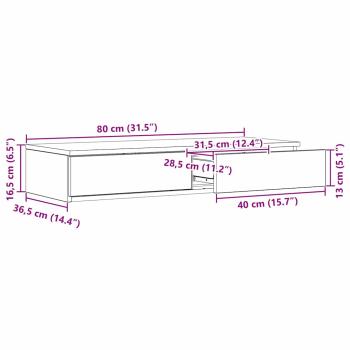 Bett-Schubladen Schwarz 80x36,5x16,5 cm Holzwerkstoff