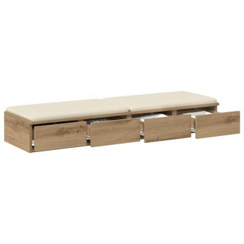 Bett mit Schubladen Artisan Eiche 120x36,5x16,5 cm Holzwerkstoff