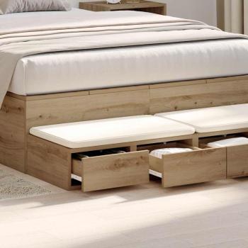 Bett mit Schubladen Artisan Eiche 120x36,5x16,5 cm Holzwerkstoff