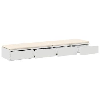 Nachttische Weiß MDF 140 x 36.5 x 16.5 cm Nachttisch Rechteckig