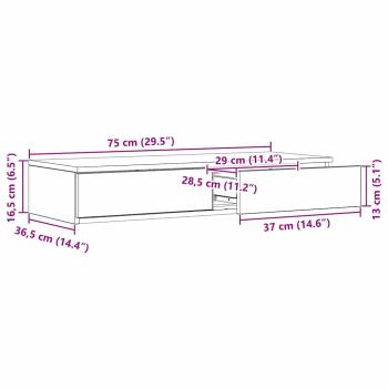 Bett-Schubladen Schwarz 75x36,5x16,5 cm Holzwerkstoff