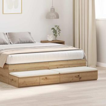 ARDEBO.de - Nachttische Artisan-Eiche Spanplatte 160 x 36,5 x 16,5 cm