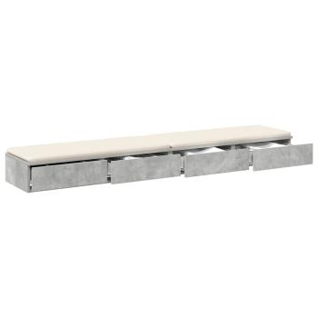 Bett Schubladen Beton Grau 180x36,5x16,5 cm Holzwerkstoff