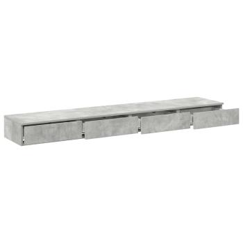 Bett Schubladen Beton Grau 180x36,5x16,5 cm Holzwerkstoff