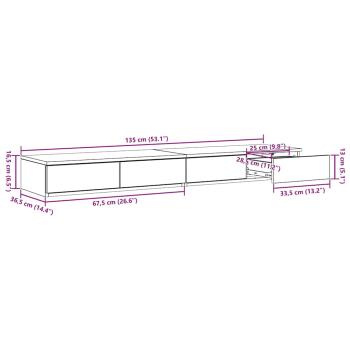 Bett-Schublade Weiß 135x36,5x16,5 cm Holzwerkstoff