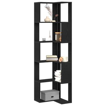 Eckbuchregal 5-stufig schwarz Eiche 50x50x179 cm Holzwerkstoff