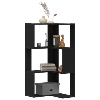 Eck-Bücherregal 3-Tier Schwarz Eiche 50x50x102 cm Ingenieurholz