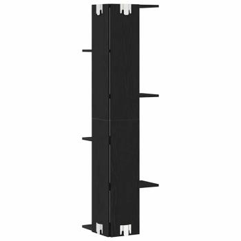 Wand-Eckregal Schwarz Eiche 36,5x36,5x140 cm Werkstoff