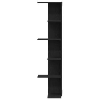 Wand-Eckregal Schwarz Eiche 36,5x36,5x140 cm Werkstoff