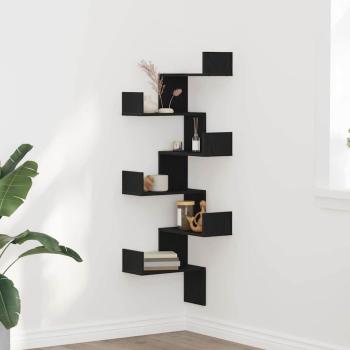 ARDEBO.de - Wandecke Regal Schwarze Eiche 45x45x147 cm Holzwerkstoff