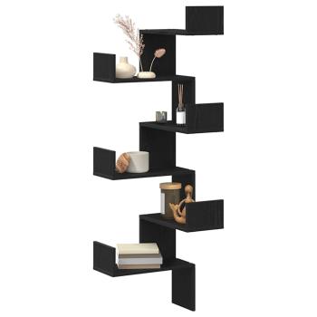 Wandecke Regal Schwarze Eiche 45x45x147 cm Holzwerkstoff