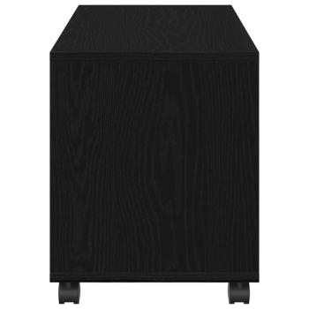 Beistelltisch mit Rollen Schwarz Eiche 72x33x42,5 cm Spanplatte