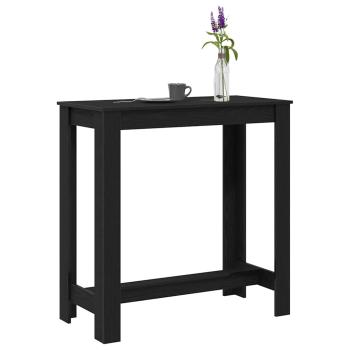 Bartisch aus schwarzem Eichenholz 102x50x103,5 cm aus Ingenieurholz
