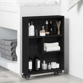 ARDEBO.de - Schmaler Aufbewahrungstrolley Schwarze Eiche 48x13x68 cm Holzwerkstoff