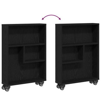 Schmaler Aufbewahrungstrolley Schwarze Eiche 48x13x68 cm Holzwerkstoff