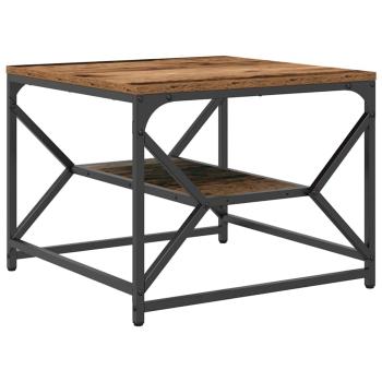 Couchtisch mit Regal aus altem Holz 51x50x40 cm