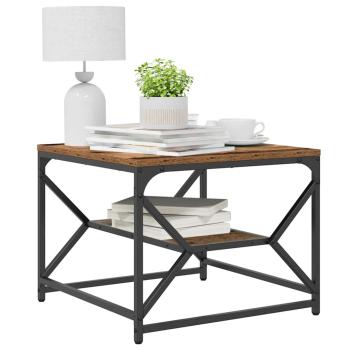 Couchtisch mit Regal aus altem Holz 51x50x40 cm