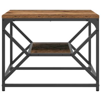 Couchtisch mit Regal aus altem Holz 51x50x40 cm