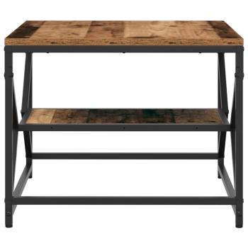 Couchtisch mit Regal aus altem Holz 51x50x40 cm
