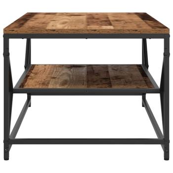 Couchtisch mit Regal aus Altholz 90x50x40 cm Holzwerkstoff