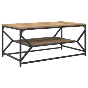 Couchtisch mit Regal aus Artisan-Eiche, 90x50x40 cm, Holzwerkstoff