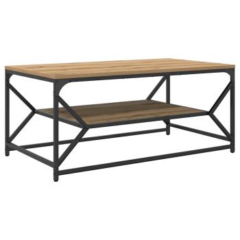 Couchtisch mit Regal aus Artisan-Eiche, 90x50x40 cm, Holzwerkstoff
