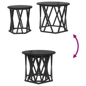 Beistelltisch 2 Stk. Schwarz Eichen-Optik 50 x 50 x 40 cm