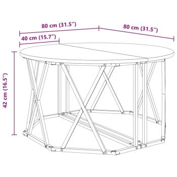 Couchtisch Schwarz Eiche 80x80x42 cm Holzwerkstoff
