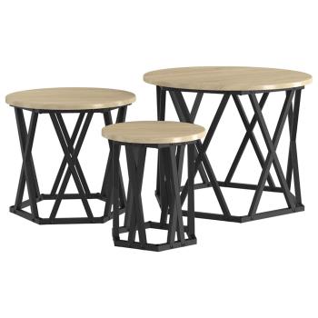 Nesting Beistelltische 3 Stück Sonoma Eichenholz Ingenieurholz