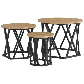 Nesting Side Tables 3 Stück Artisan Eiche Holzwerkstoff