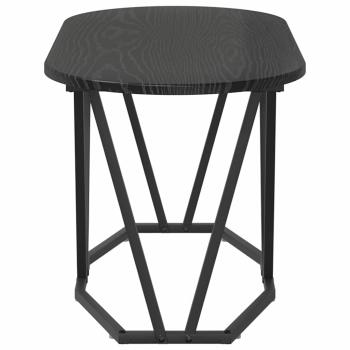 Couchtisch aus schwarzem Eichenholz, 80x40x40,5 cm, aus Holzwerkstoff und Metall