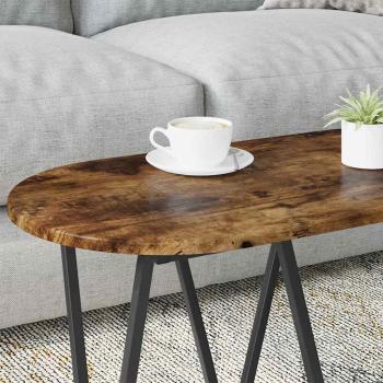 Couchtisch aus geräucherter Eiche 80x40x40,5 cm Holz und Metall