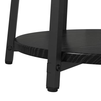 Beistelltisch 2er Set Schwarz Eichenholzwerkstoff und Metall