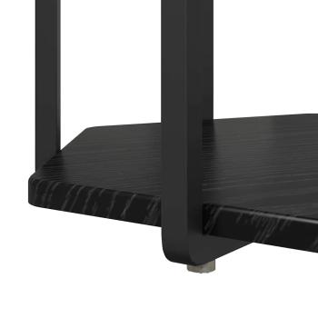 Beistelltisch 2 Stück Schwarz Eichenholz Verbundstoff und Metall